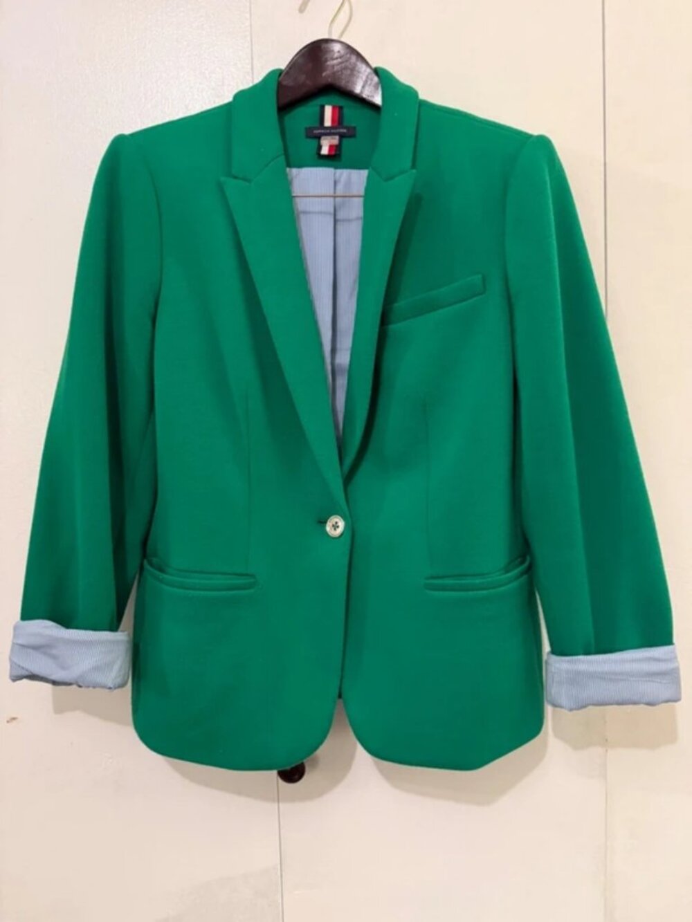 Tommy Hilfiger Emerald Green Preppy Knit Blazer – Size 12